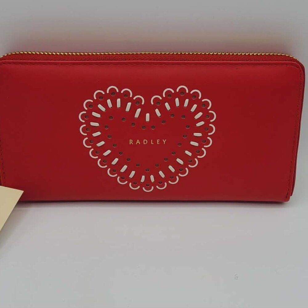 Radley London Valentines Large Red Zip Around Matinee Wallet NWT!  MEW!